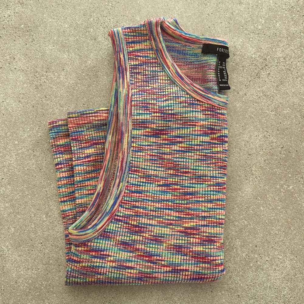 Funky Rainbow Space-dye Tank Top size M/L EUC - Picture 2 of 6